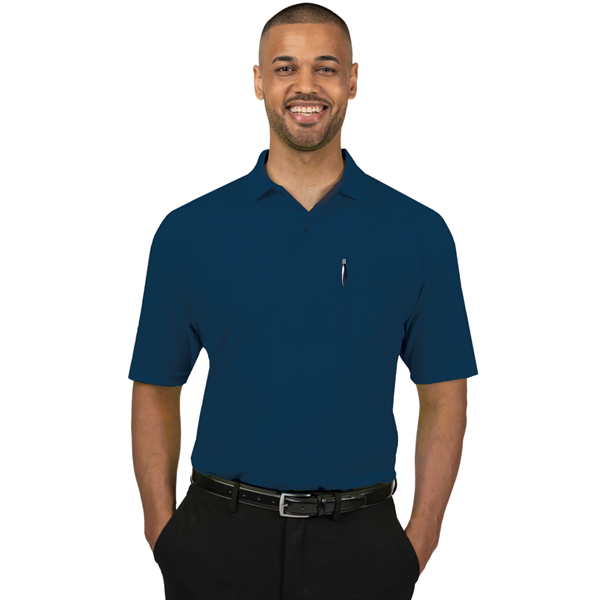 AVENGER POCKET POLO NAVY 2 EXTRA LARGE SOLID