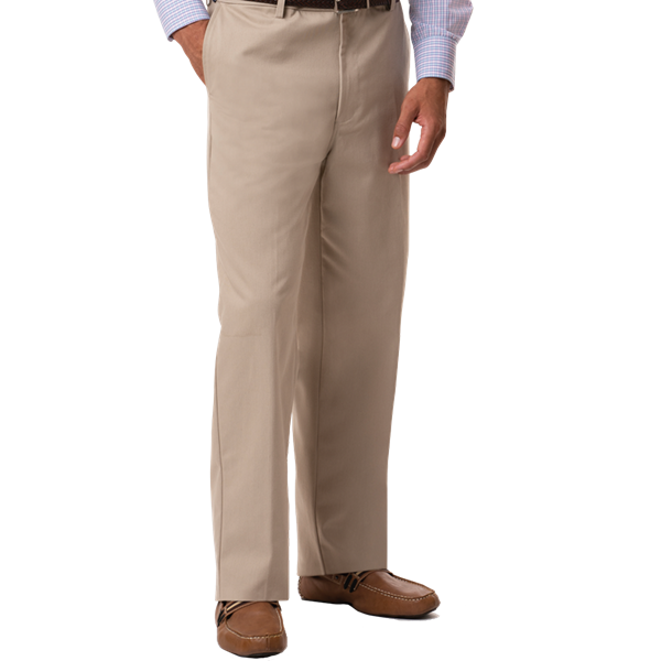 8001P-KHA-W28-L30|BG8001P|Men's Teflon Twill Flat Front Pant