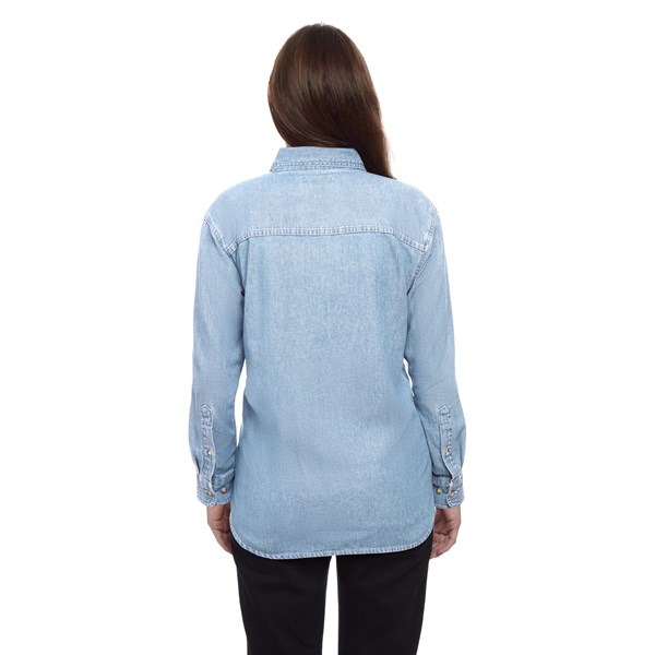 LADIES LONG SLEEVE PREMIUM DENIM  -  FADED BLUE 2 EXTRA LARGE SOLID