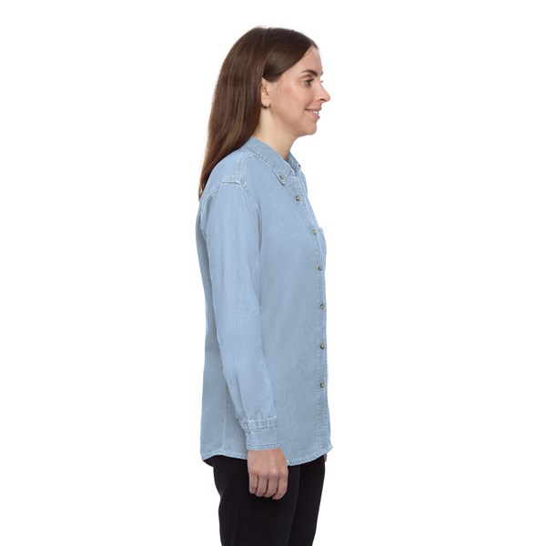 LADIES LONG SLEEVE PREMIUM DENIM  -  FADED BLUE 2 EXTRA LARGE SOLID