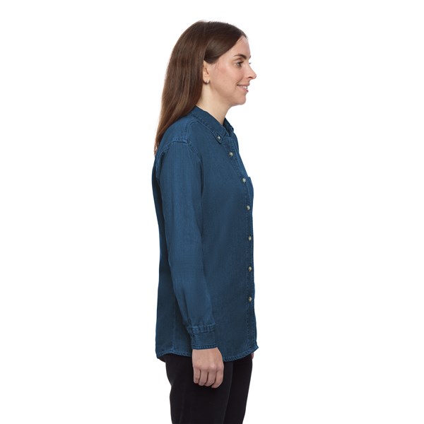 LADIES LONG SLEEVE PREMIUM DENIM  -  VINTAGE BLUE 2 EXTRA LARGE SOLID