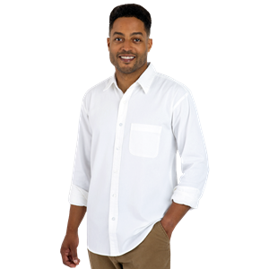 MEN'S L/S UNTUCKED WITH POCKET WHITE 2 EXTRA LARGE SOLID
