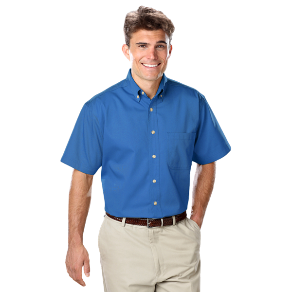 8213S-TUR-S-SOLID|BG8213S|Men's S/S 100% Cotton Twill Shirt