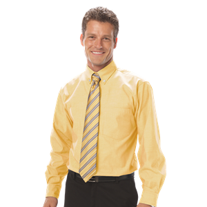 MENS LONG SLEEVE OXFORD ###  -  MAIZE LARGE SOLID