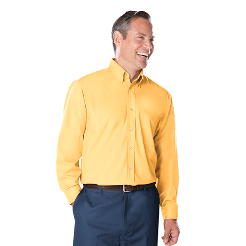 MENS L/S PEACHED FINE LINE TWILL  -  MAIZE 2 EXTRA LARGE SOLID