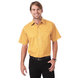 MENS S/S PEACHED FINE LINE TWILL  -  MAIZE 2 EXTRA LARGE SOLID