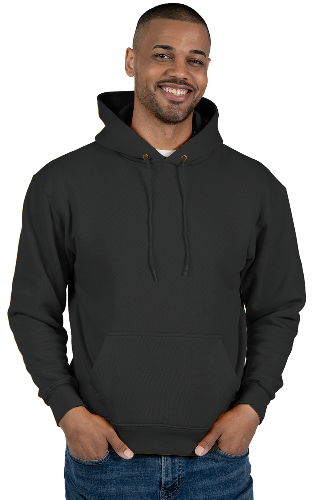 ADULT FLEECE PULLOVER HOODIE  -  BLACK 2 EXTRA LARGE SOLID-Blue Generation