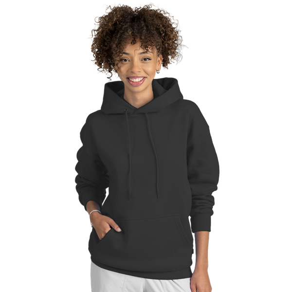 ADULT FLEECE PULLOVER HOODIE  -  BLACK EXTRA SMALL SOLID