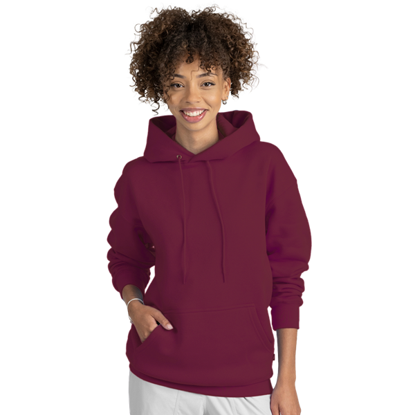 ADULT FLEECE PULLOVER HOODIE  -  BURGUNDY EXTRA SMALL SOLID