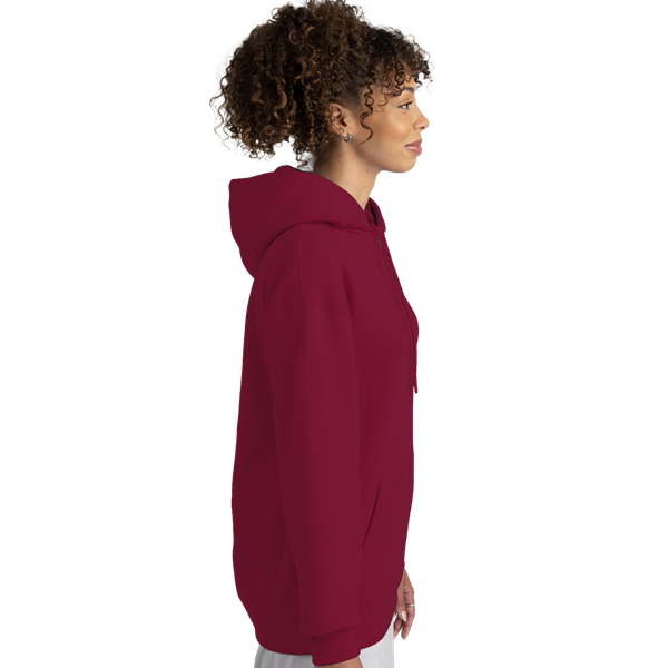 ADULT FLEECE PULLOVER HOODIE  -  BURGUNDY EXTRA SMALL SOLID