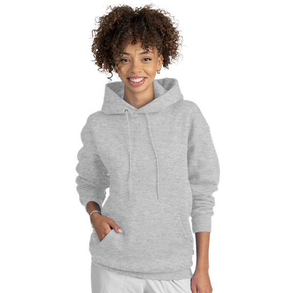 ADULT FLEECE PULLOVER HOODIE  -  HEATHER GREY EXTRA SMALL SOLID