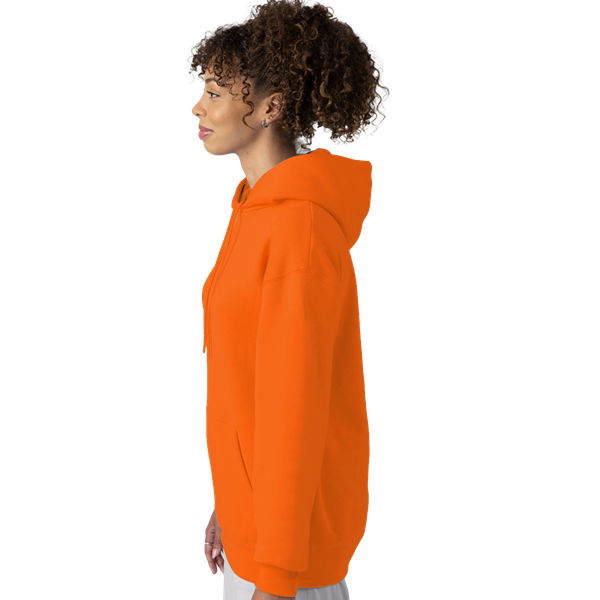 ADULT FLEECE PULLOVER HOODIE  -  ORANGE EXTRA SMALL SOLID