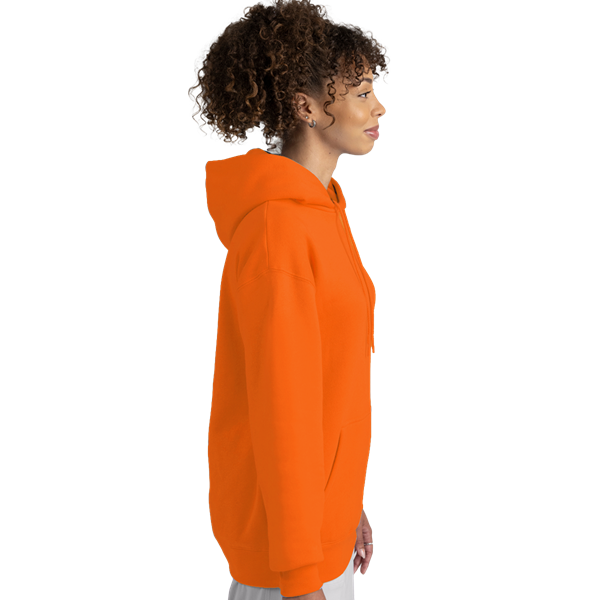 ADULT FLEECE PULLOVER HOODIE  -  ORANGE EXTRA SMALL SOLID