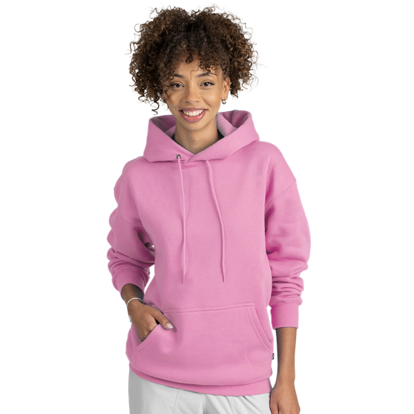 ADULT FLEECE PULLOVER HOODIE  -  DARK PINK EXTRA SMALL SOLID