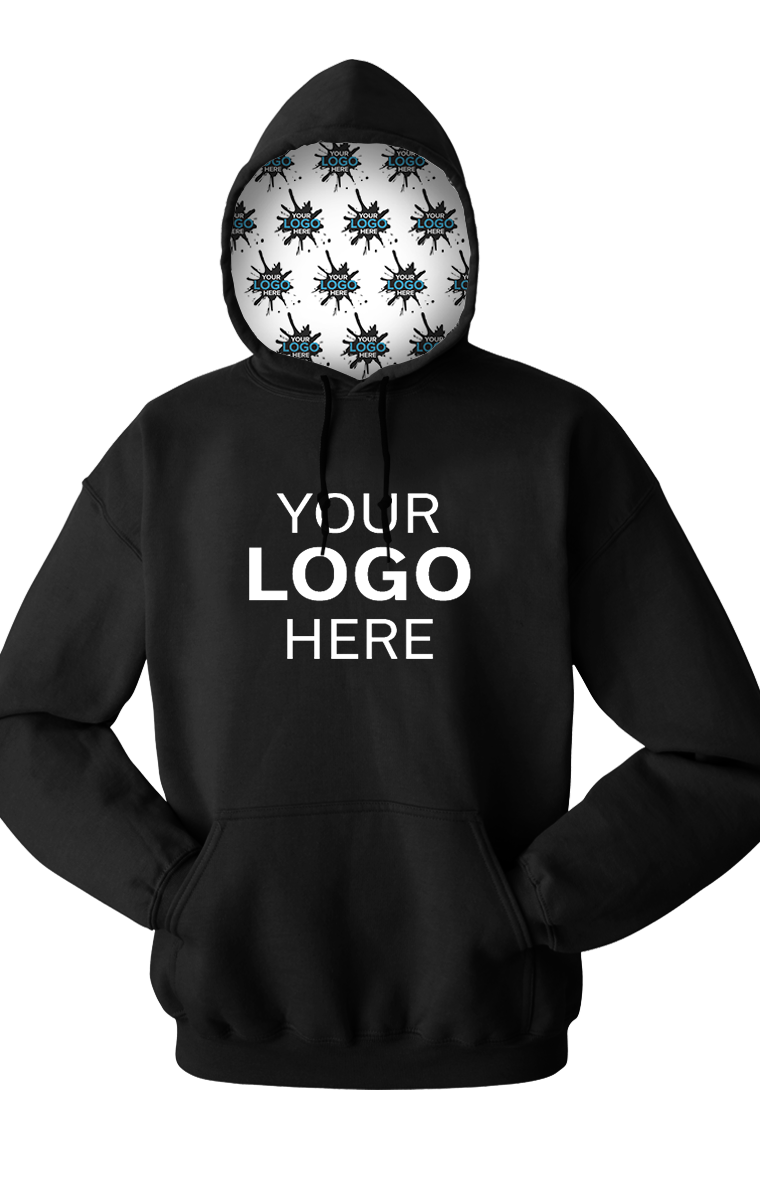 YOUR LOGO HERE FLEECE PULLOVER HOODIE BLACK 2 EXTRA LARGE SOLID-Blue Generation