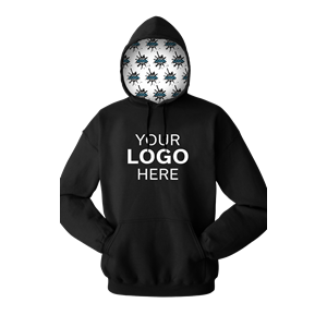 YOUR LOGO HERE FLEECE PULLOVER HOODIE BLACK 2 EXTRA LARGE SOLID