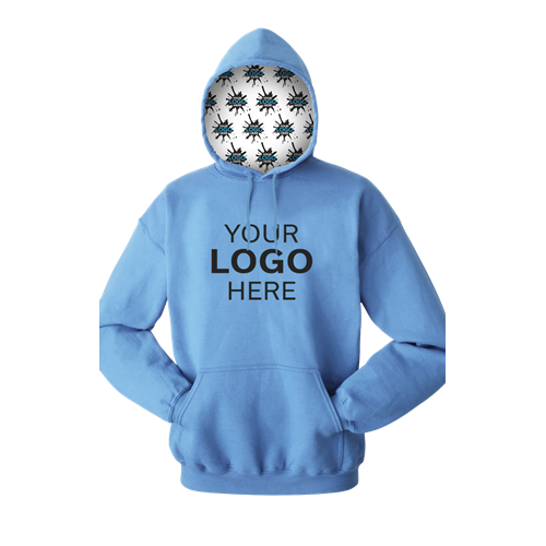 YOUR LOGO HERE FLEECE PULLOVER HOODIE CAROLINA BLUE 2 EXTRA LARGE SOLID