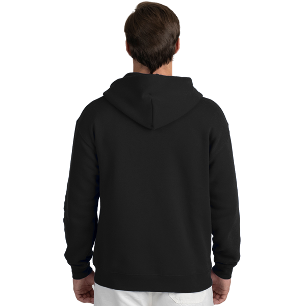 ADULT FLEECE ZIP FRONT HOODIE  -  BLACK EXTRA SMALL SOLID