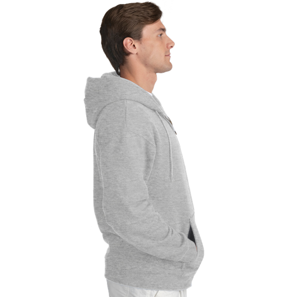 ADULT FLEECE ZIP FRONT HOODIE  -  HEATHER GREY EXTRA SMALL SOLID