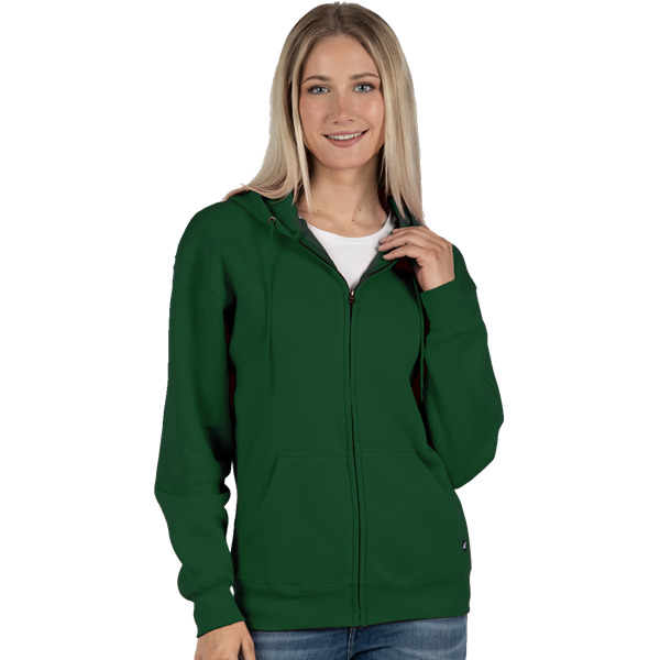 ADULT FLEECE ZIP FRONT HOODIE  -  HUNTER EXTRA SMALL SOLID