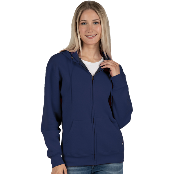 ADULT FLEECE ZIP FRONT HOODIE  -  NAVY EXTRA SMALL SOLID