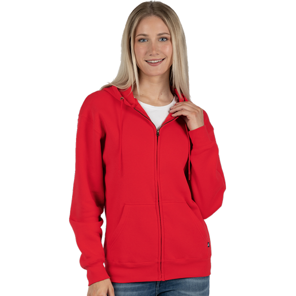 ADULT FLEECE ZIP FRONT HOODIE  -  RED 2 EXTRA LARGE SOLID