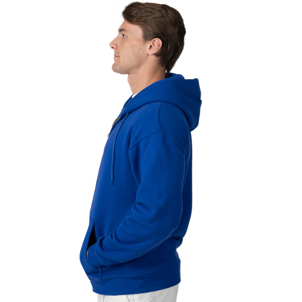 ADULT FLEECE ZIP FRONT HOODIE  -  ROYAL EXTRA SMALL SOLID