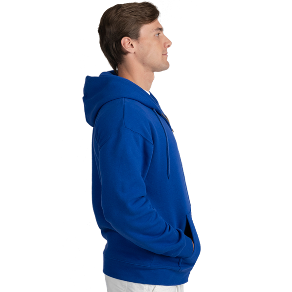 ADULT FLEECE ZIP FRONT HOODIE  -  ROYAL EXTRA SMALL SOLID