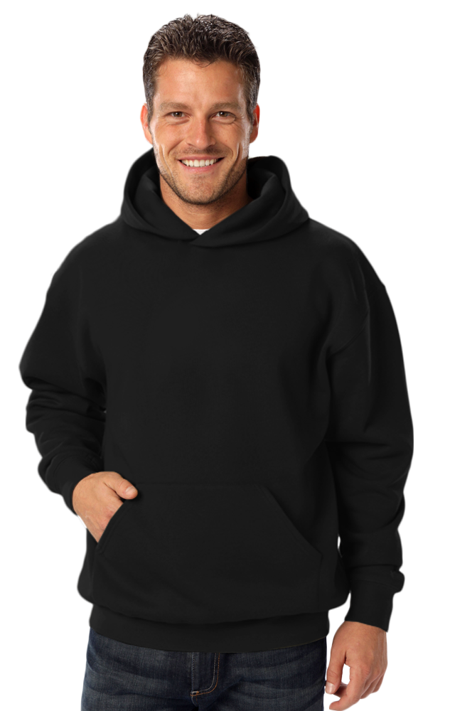 ADULT FLEECE PULL OVER HOODIE BLACK 2 EXTRA LARGE SOLID-Blue Generation