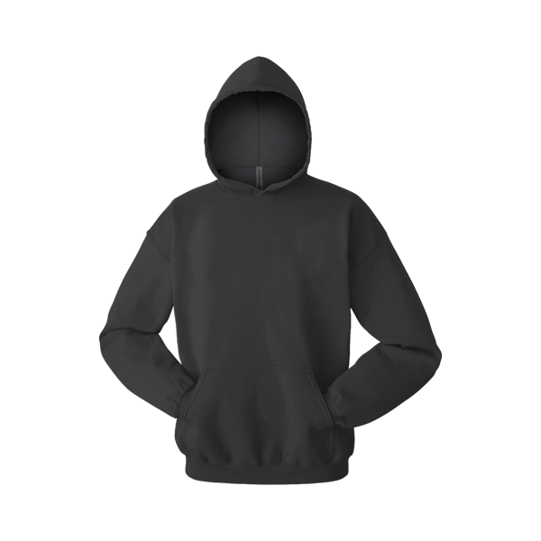 ADULT FLEECE PULL OVER HOODIE CARBON SMALL SOLID