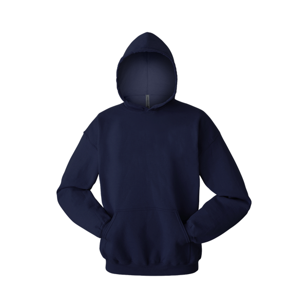 ADULT FLEECE PULL OVER HOODIE NAVY 2 EXTRA LARGE SOLID