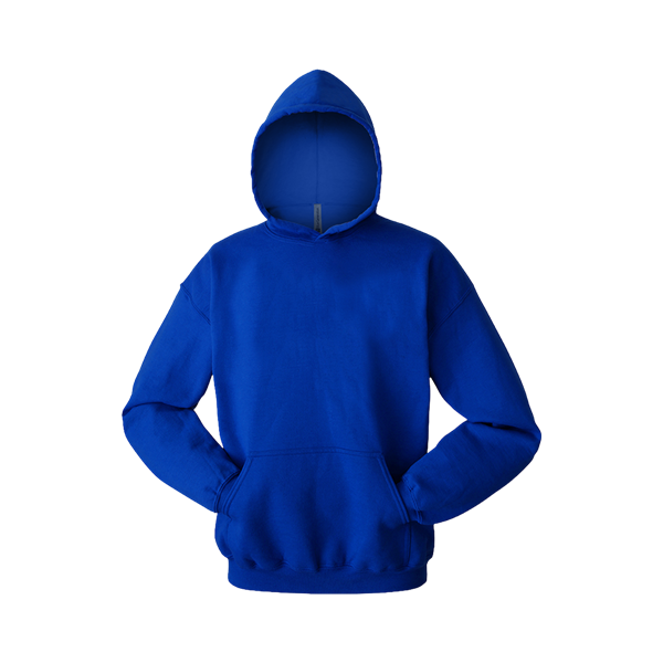 ADULT FLEECE PULL OVER HOODIE ROYAL 2 EXTRA LARGE SOLID