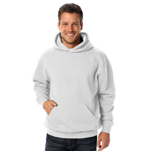 ADULT FLEECE PULL OVER HOODIE WHITE 2 EXTRA LARGE SOLID