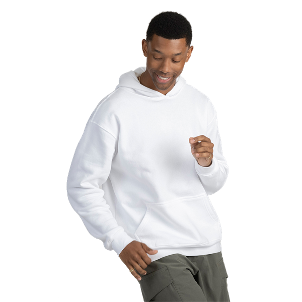 ADULT FLEECE PULL OVER HOODIE WHITE 2 EXTRA LARGE SOLID