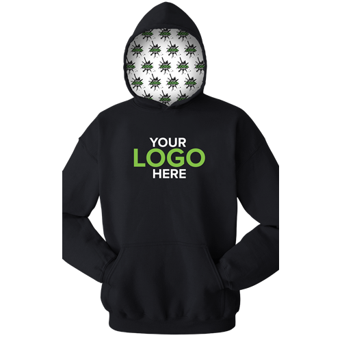 YOUR LOGO HERE ADULT FLEECE PULL OVER HOODIE BLACK 2 EXTRA LARGE SOLID