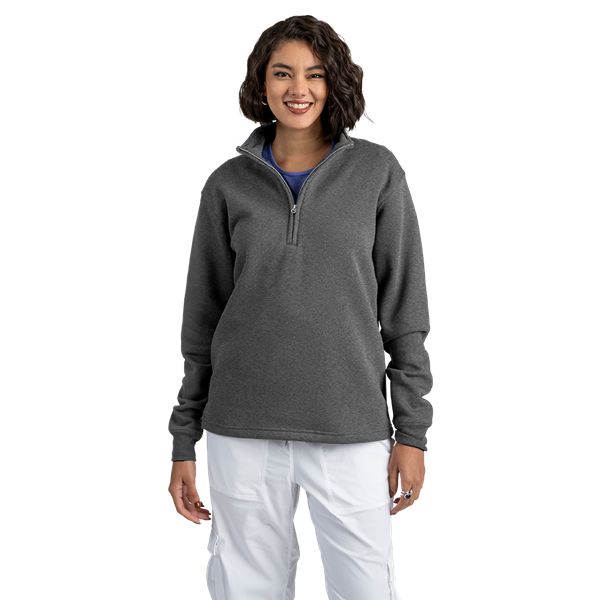 1/4 ZIP WESTPORT PULL OVER ESSENTIAL FLEECE DARK HEATHER GREY 2 EXTRA LARGE SOLID