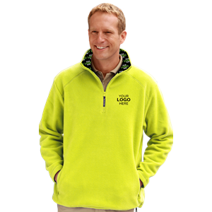 YOUR LOGO HERE ADULT POLAR FLEECE  L/S 1/2 ZIP PULLOVER YELLOW 2 EXTRA LARGE SOLID