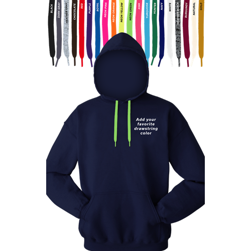 CUSTOM DRAWSTRING PULLOVER HOODIE NAVY 2 EXTRA LARGE SOLID