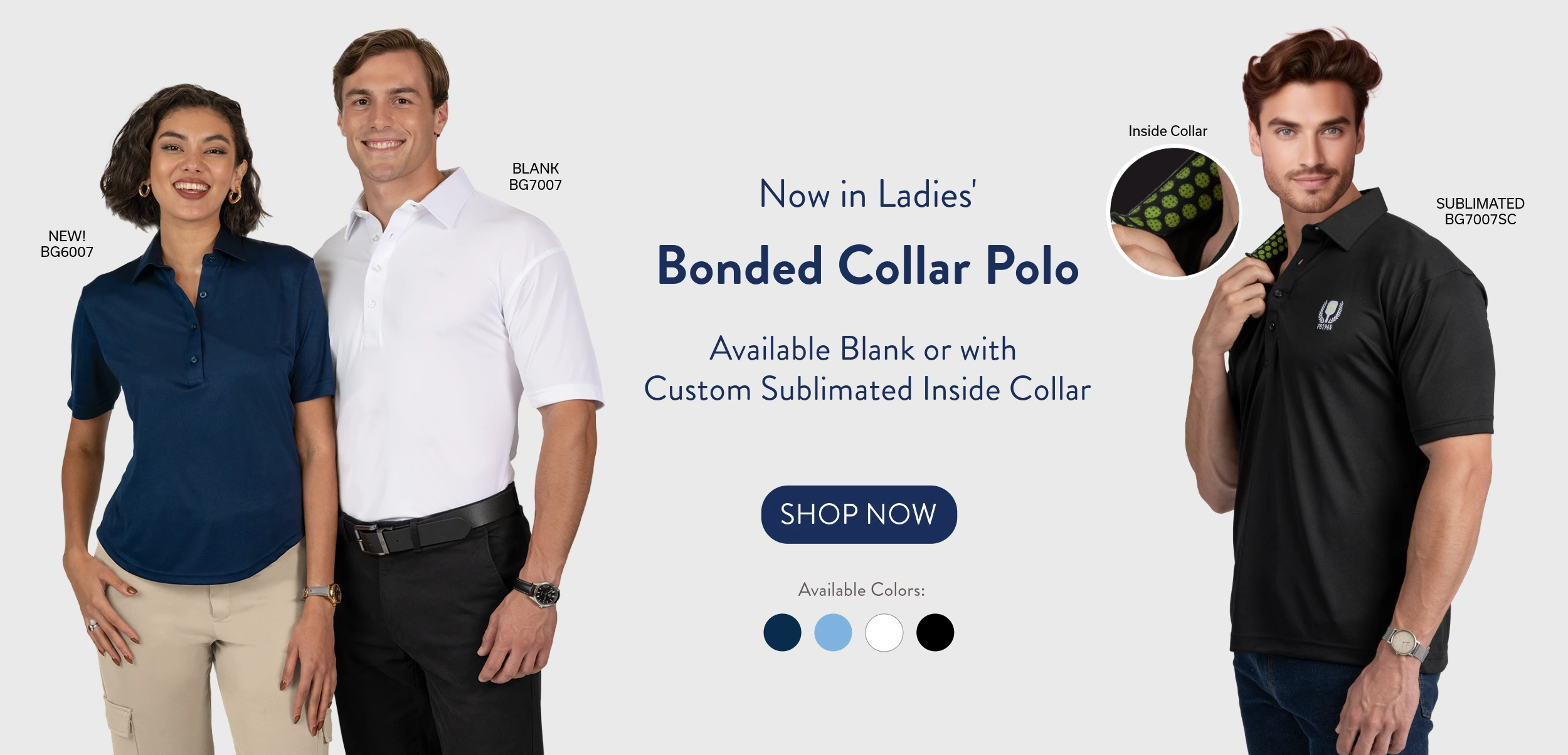 Bonded Collar Polo - Available Sublimated